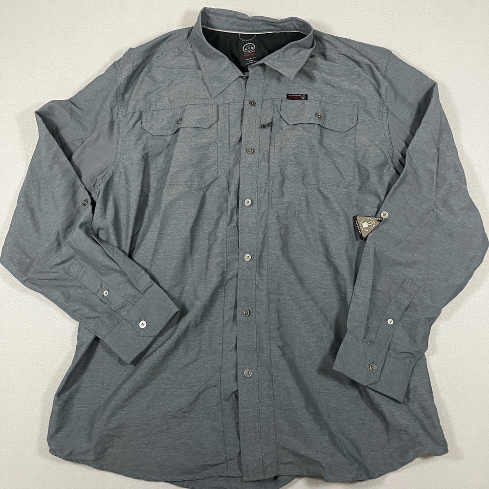 Wrangler ATG All Terrain Gear XXL Convertible Sleeve Shirt Gray NWOT Button down - Picture 2 of 8